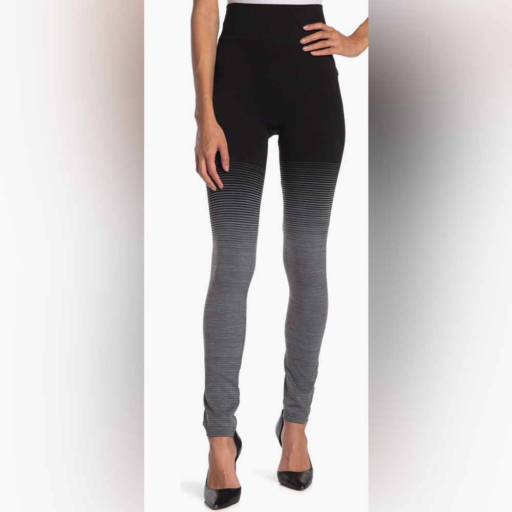 Oppa Black and Gray Gradient High-Waisted Leggings